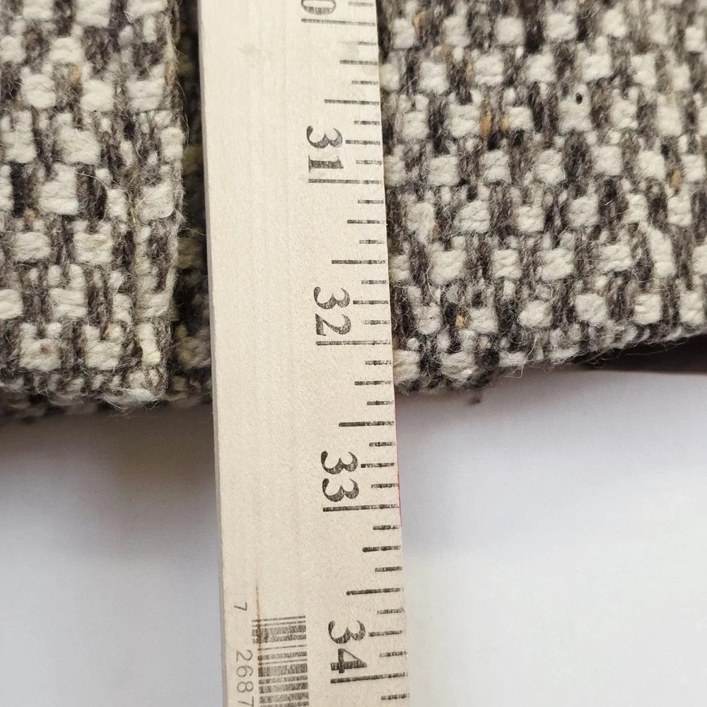 Vintage Roaman's Coat Womens 26‎ Gray Wool Check Tweed Length Overcoat Plus Size